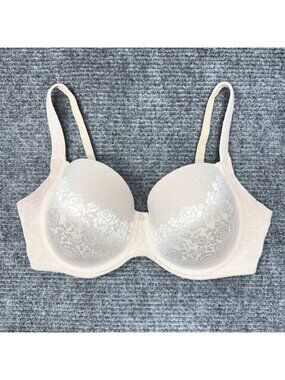 Soma Bra 36DDD Full Coverage Stunning Support Underwire Beige Nude Floral Lace